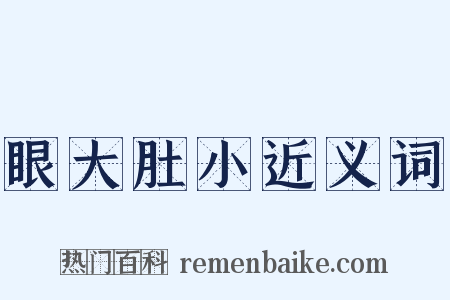 眼大肚小近义词是什么意思的图片